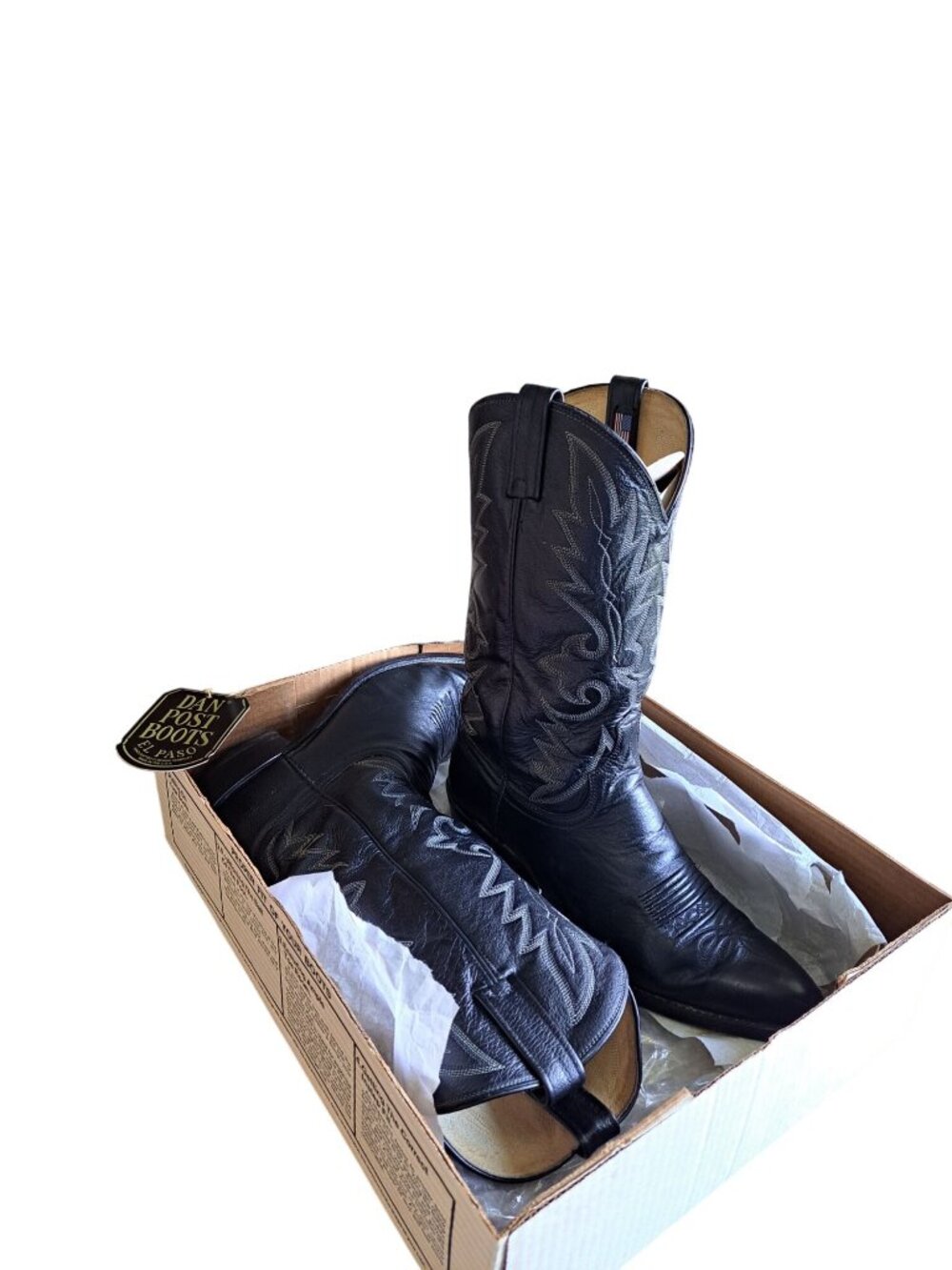 Dan Post Milwaukee 16770 Leather Western Cowboy Boots  Box Size 11D Black Men's